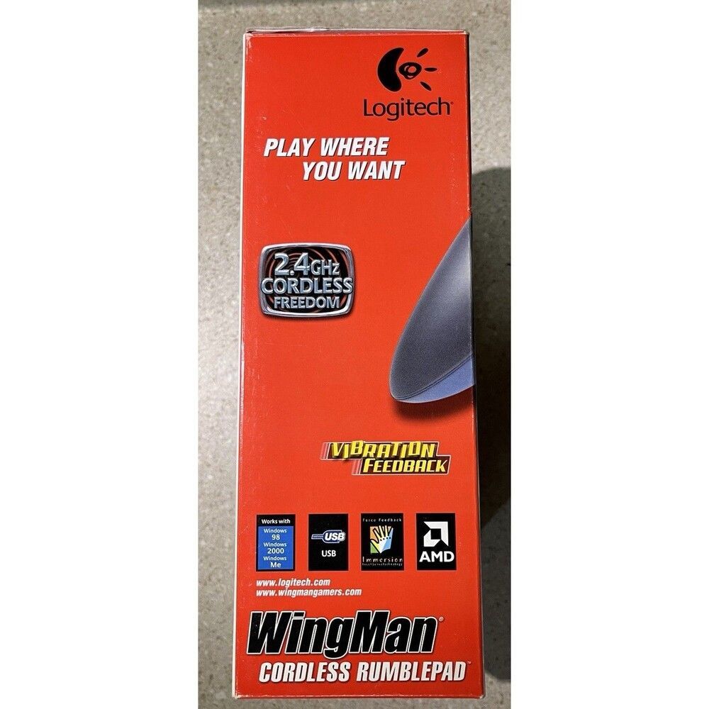 Logitech WingMan Cordless Rumblepad Wireless 2.4GHz Gamepad PC USB Vibration - Picture 4 of 5
